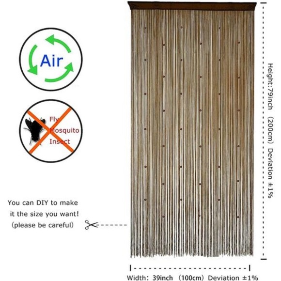 Beaded Curtain Door String Curtains for Doorways Tassels Beads Hanging Fringe - Picture 2 of 7